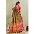 Seduva Women's Silk Blended Jaquard Woven Saree With Unstitched Blouse 5.5Mtr (Green)