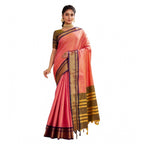 Seduva Women's Silk Blended Jaquard Woven Saree With Unstitched Blouse 5.5Mtr (Pink)