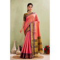 Seduva Women's Silk Blended Jaquard Woven Saree With Unstitched Blouse 5.5Mtr (Pink)
