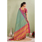 Seduva Women's Silk Blended Jaquard Woven Saree With Unstitched Blouse 5.5Mtr (Light Green)