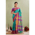 Seduva Women's Silk Blended Jaquard Woven Saree With Unstitched Blouse 5.5Mtr (Light Blue)