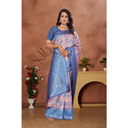 Seduva Women's Banarasi Silk Jaquard Woven Saree With Unstitched Blouse 5.5Mtr (Pink)