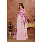 Seduva Women's Banarasi Silk Jaquard Woven Saree With Unstitched Blouse 5.5Mtr (Pink)