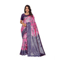 Seduva Women's Banarasi Silk Jaquard Woven Saree With Unstitched Blouse 5.5Mtr (Pink)