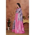 Seduva Women's Banarasi Silk Jaquard Woven Saree With Unstitched Blouse 5.5Mtr (Pink)