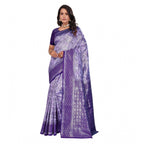 Seduva Women's Banarasi Silk Jaquard Woven Saree With Unstitched Blouse 5.5Mtr (Purple)