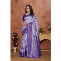 Seduva Women's Banarasi Silk Jaquard Woven Saree With Unstitched Blouse 5.5Mtr (Purple)