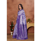 Seduva Women's Banarasi Silk Jaquard Woven Saree With Unstitched Blouse 5.5Mtr (Purple)
