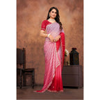 Seduva Women's Chiffon Embroidred Saree With Unstitched Blouse 5.5Mtr (Pink)