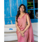 Seduva Women's Silk Embroidred Saree With Unstitched Blouse 5.5Mtr (Pink)