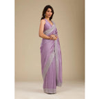 Seduva Women's Silk Embroidred Saree With Unstitched Blouse 5.5Mtr (Purple)