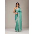 Seduva Women's Silk Embroidred Saree With Unstitched Blouse 5.5Mtr (Light Green)