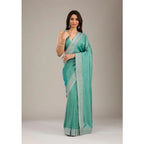 Seduva Women's Silk Embroidred Saree With Unstitched Blouse 5.5Mtr (Light Green)