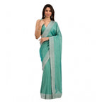 Seduva Women's Silk Embroidred Saree With Unstitched Blouse 5.5Mtr (Light Green)