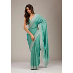 Seduva Women's Silk Embroidred Saree With Unstitched Blouse 5.5Mtr (Light Green)