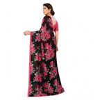 Seduva Women's Georgette Printed Saree With Unstitched Blouse 5.5Mtr (Pink)