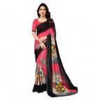Seduva Women's Georgette Printed Saree With Unstitched Blouse 5.5Mtr (Multicolor)