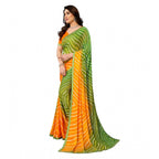 Seduva Women's Georgette Printed Saree With Unstitched Blouse 5.5Mtr (Green)