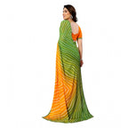 Seduva Women's Georgette Printed Saree With Unstitched Blouse 5.5Mtr (Green)