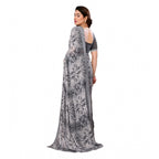 Seduva Women's Georgette Printed Saree With Unstitched Blouse 5.5Mtr (Grey)