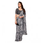 Seduva Women's Georgette Printed Saree With Unstitched Blouse 5.5Mtr (Grey)