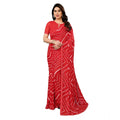 Seduva Women's Georgette Printed Saree With Unstitched Blouse 5.5Mtr (Red)