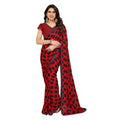 Seduva Women's Georgette Printed Saree With Unstitched Blouse 5.5Mtr (Red)