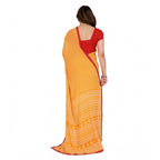 Seduva Women's Georgette Printed Saree With Unstitched Blouse 5.5Mtr (Yellow)
