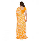 Seduva Women's Georgette Printed Saree With Unstitched Blouse 5.5Mtr (Yellow)