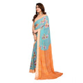Seduva Women's Georgette Printed Saree With Unstitched Blouse 5.5Mtr (Light Blue)