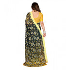 Seduva Women's Georgette Printed Saree With Unstitched Blouse 5.5Mtr (Green)