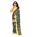 Seduva Women's Georgette Printed Saree With Unstitched Blouse 5.5Mtr (Green)
