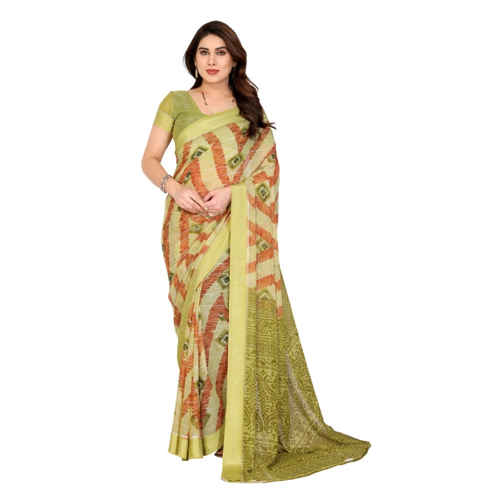 Seduva Women's Georgette Printed Saree With Unstitched Blouse 5.5Mtr (Multicolor)
