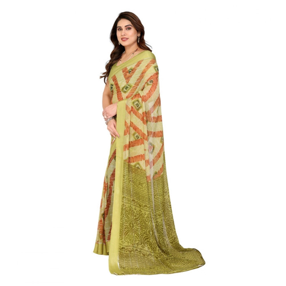 Seduva Women's Georgette Printed Saree With Unstitched Blouse 5.5Mtr (Multicolor)