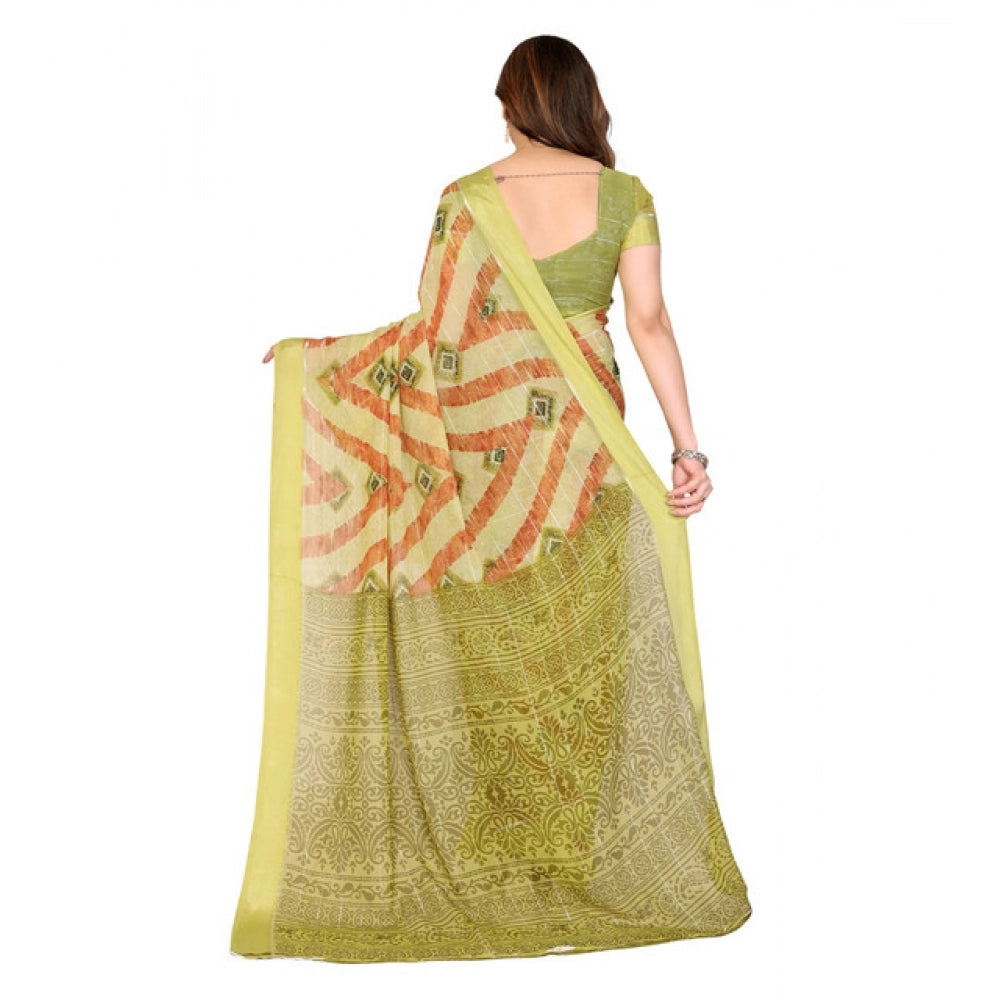Seduva Women's Georgette Printed Saree With Unstitched Blouse 5.5Mtr (Multicolor)