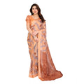 Seduva Women's Georgette Printed Saree With Unstitched Blouse 5.5Mtr (Orange)
