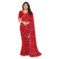 Seduva Women's Georgette Printed Saree With Unstitched Blouse 5.5Mtr (Red)