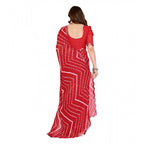 Seduva Women's Georgette Printed Saree With Unstitched Blouse 5.5Mtr (Red)