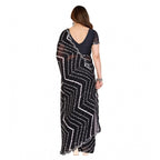 Seduva Women's Georgette Printed Saree With Unstitched Blouse 5.5Mtr (Black)