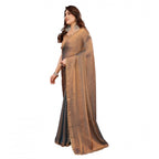 Seduva Women's Georgette Printed Saree With Unstitched Blouse 5.5Mtr (Brown)