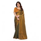Seduva Women's Georgette Printed Saree With Unstitched Blouse 5.5Mtr (Gold)