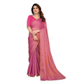 Seduva Women's Georgette Printed Saree With Unstitched Blouse 5.5Mtr (Pink)