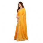 Seduva Women's Georgette Printed Saree With Unstitched Blouse 5.5Mtr (Yellow)