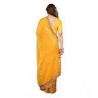 Seduva Women's Georgette Printed Saree With Unstitched Blouse 5.5Mtr (Yellow)
