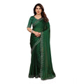 Seduva Women's Georgette Printed Saree With Unstitched Blouse 5.5Mtr (Green)