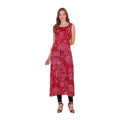 Seduva Women's Casual Crepe Sleeveless Slit Dress (Maroon)
