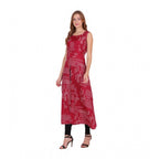 Seduva Women's Casual Crepe Sleeveless Slit Dress (Maroon)