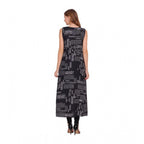 Seduva Women's Casual Crepe Sleeveless Slit Dress (Black)