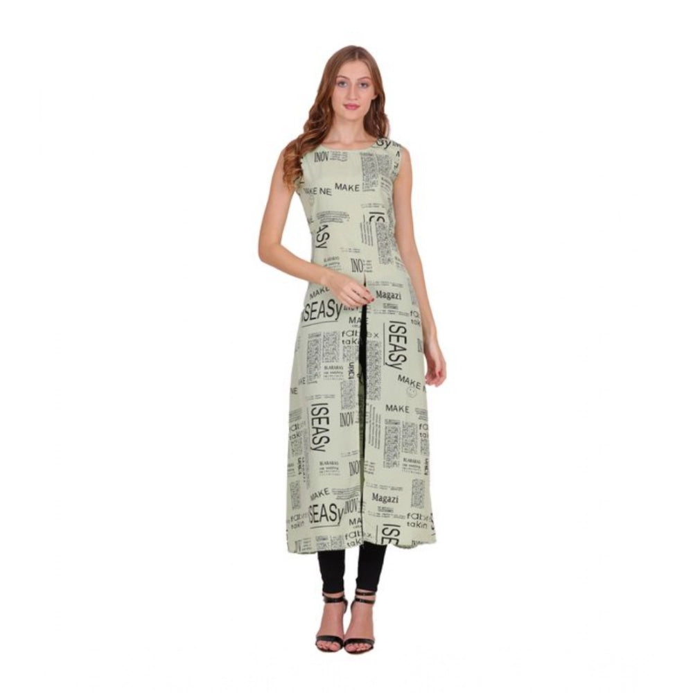 Seduva Women's Casual Crepe Sleeveless Slit Dress (Light Green)
