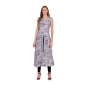 Seduva Women's Casual Crepe Sleeveless Slit Dress (Light Grey)